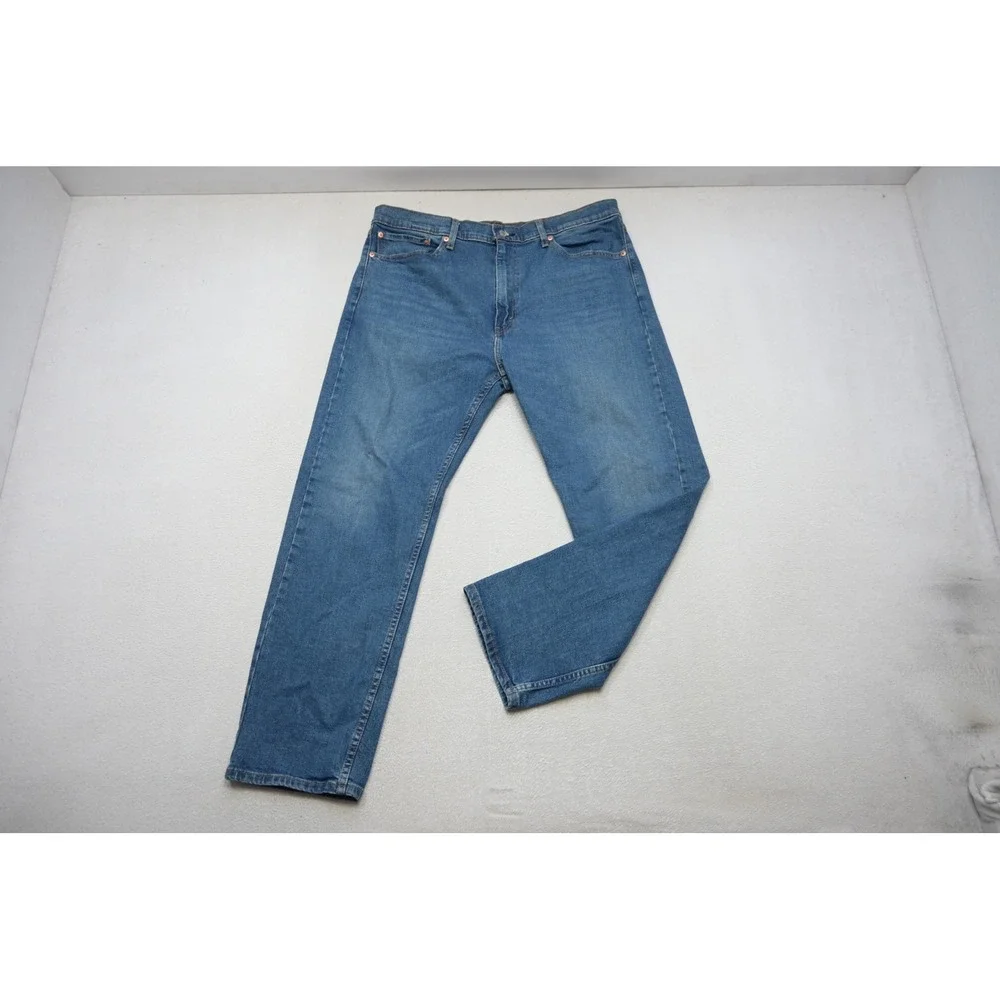 Levis 505 Regular Fit Jeans Mens 38x30 Blue Medium Wash‎ Stretch Denim Excellent